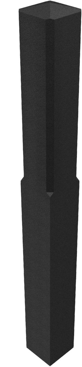 Schake Vierkant-Poller aus Recyclingmaterial, 140 mm x 140 mm | Ausführung: ohne Fräsungen und Refle