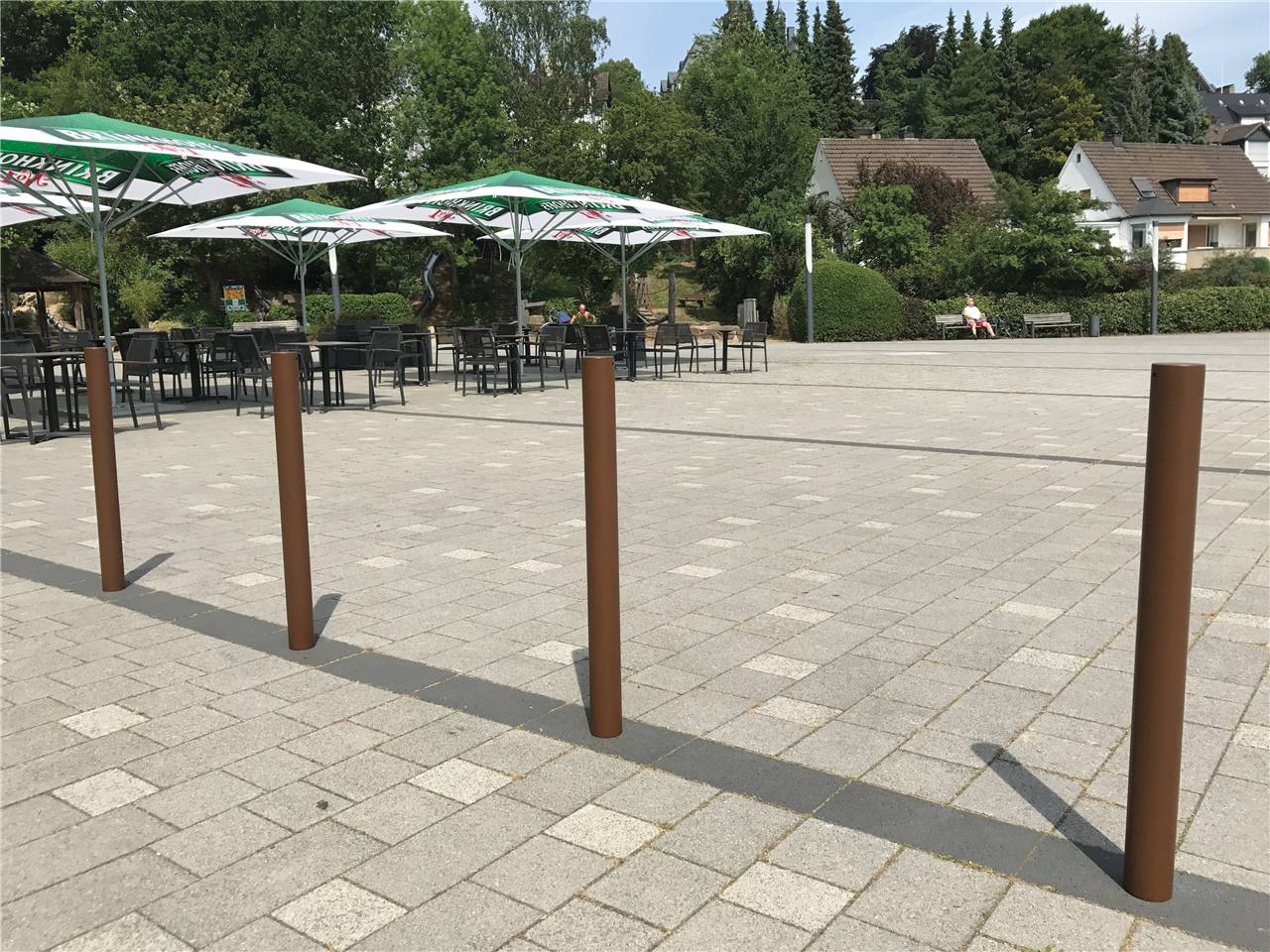 Schake Stilpfosten, Stilpoller, Serie 4074, Stahlrohr, Ø 76 mm | Montageart: zum Einbetonieren mit E