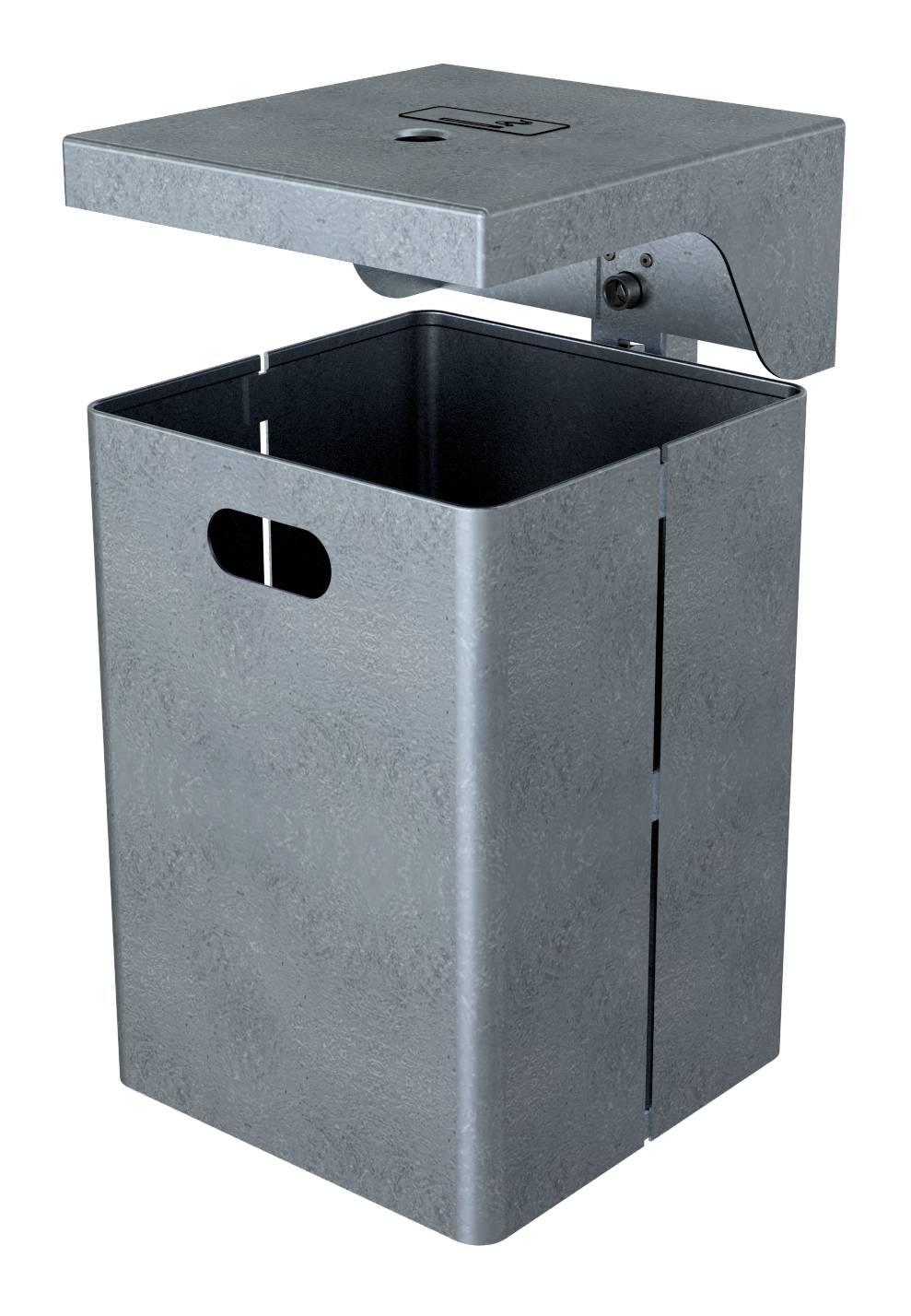 Schake Abfallbehälter, Rechteck, mit Dach, inkl. Ascher, 40 Liter | Abfallbehälter: ohne Standpfoste