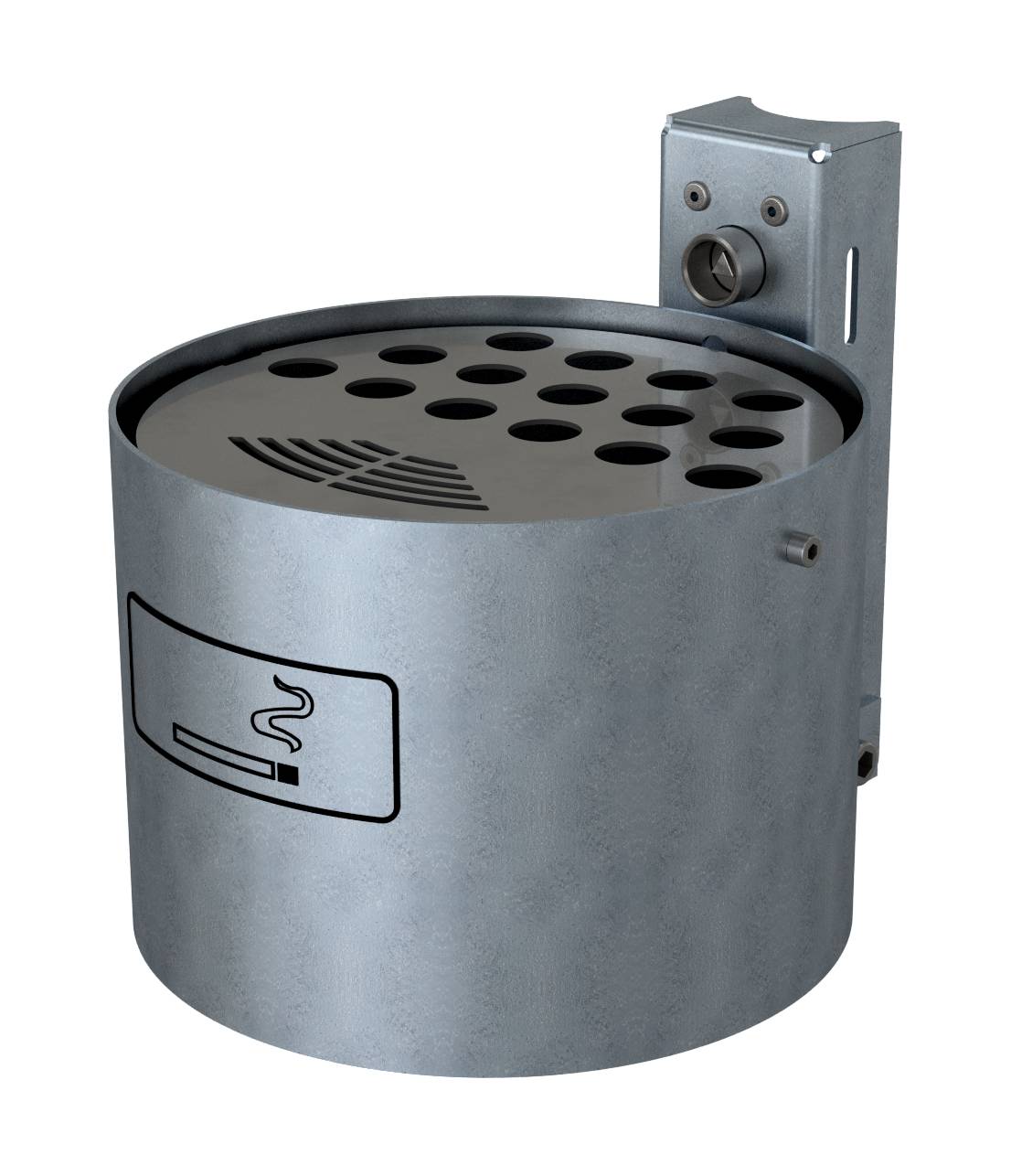 Schake Rundascher, 4 Liter, Stahlblech | Abfallbehälter: ohne Standpfosten, feuerverzinkt, Wandmonta