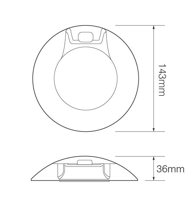 LED Innenraumleuchte, Serie 143, Rahmen goldfarbig, mit Türkontaktschalter, 24 Volt