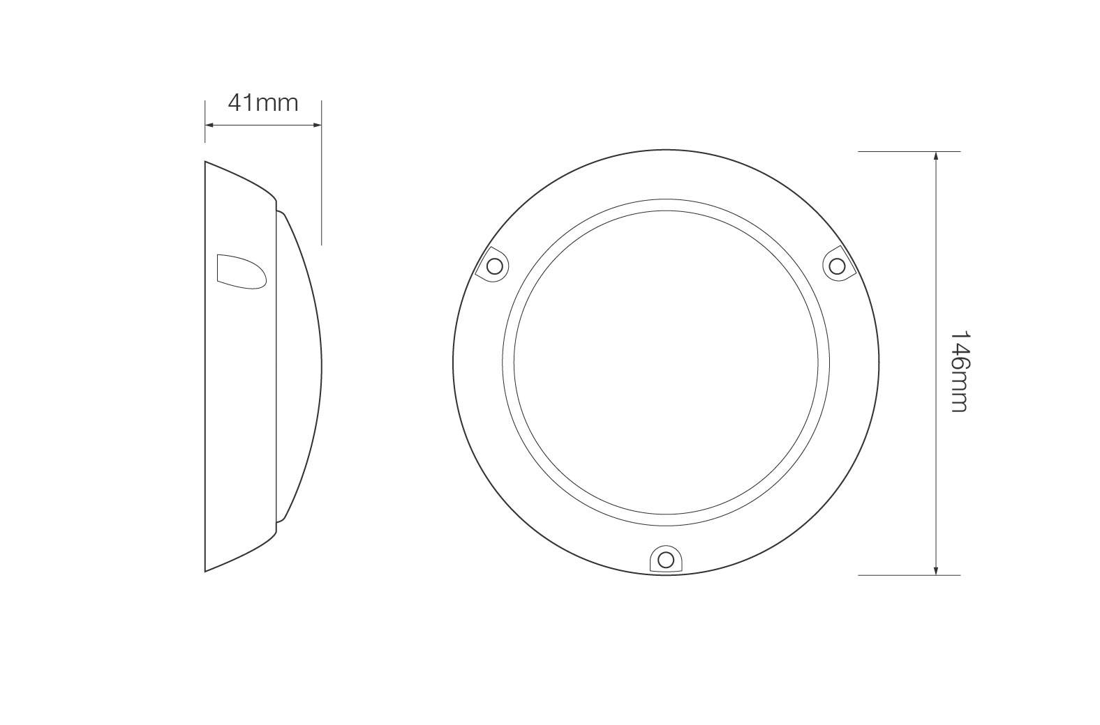 Heavy duty round interior lamp  surface