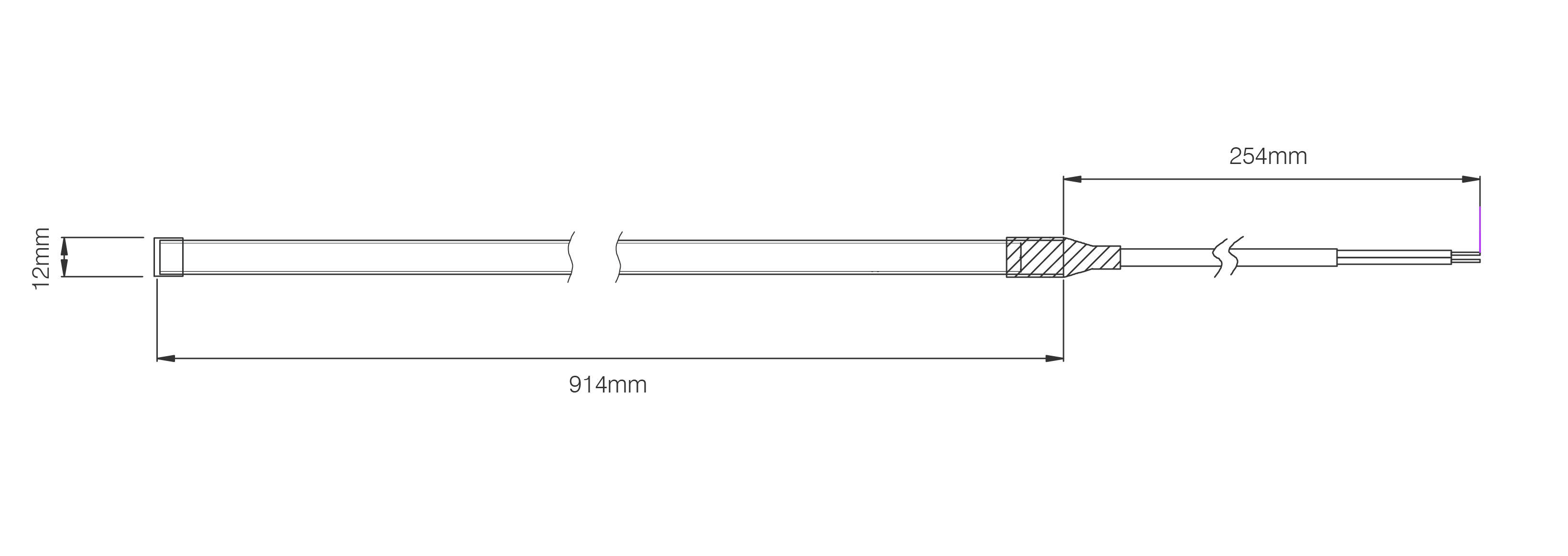 LED Flexibles Strip System, Serie FSL, 914 mm Länge, 54 x weiße LED, 24 Volt