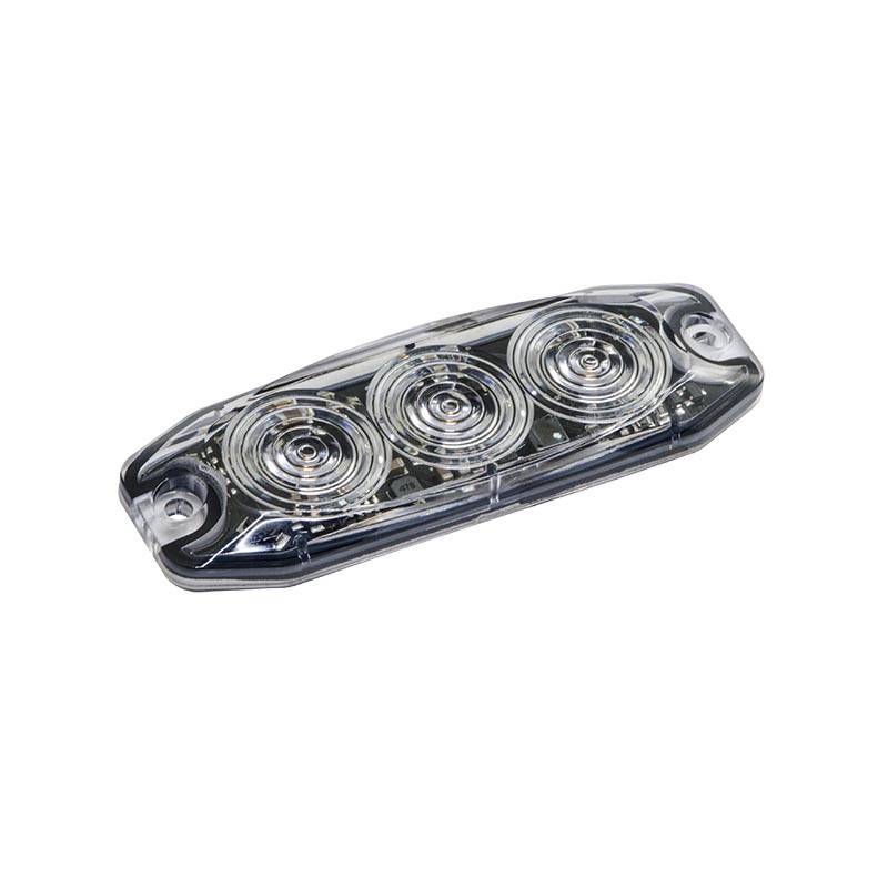 LED Blitzmodul, 3 LED Module, LED-Farbe Blau, 8 mm Aufbauhöhe