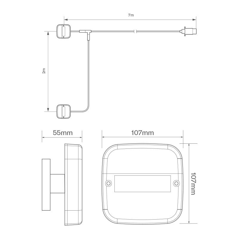 LED-Rückleuchten-SET, Magnethalterung, mit 7-poligen Stecker