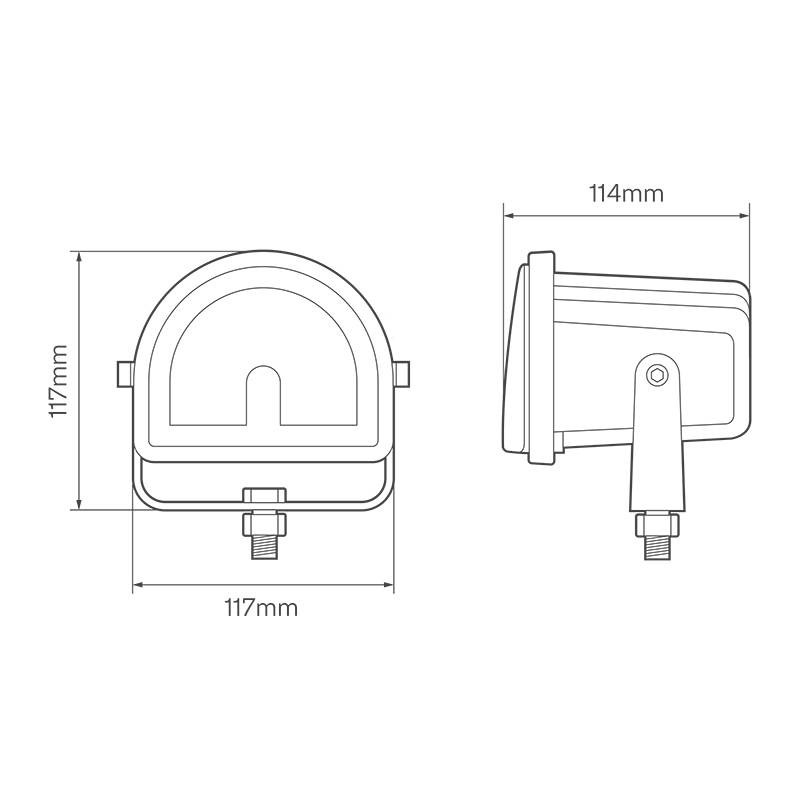 Warnzonenleuchte, roter Halbkreis, Gabelstapler, Hecksicherung