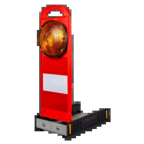 Klapp-Bake, FlashMax Stack, stapelbar, rotes Panel mit gelber LED Leuchte