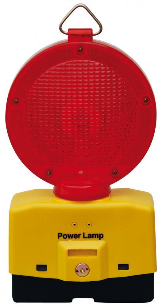 Baustellenleuchte, PowerLamp LED, Linse in rot / weiß (glasklar)