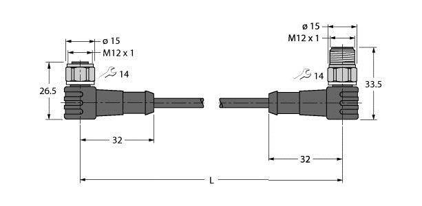 Turck Anschlussleitung WKCV5T0.3WSCV5T/TFW