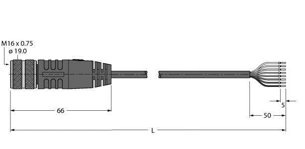 Turck Aktuator- u. Sensorleitung BKM14-E01-100/S90