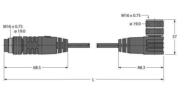 Turck Aktuator- u. Sensorleitung BSM-BKWM19-E01-3/S90