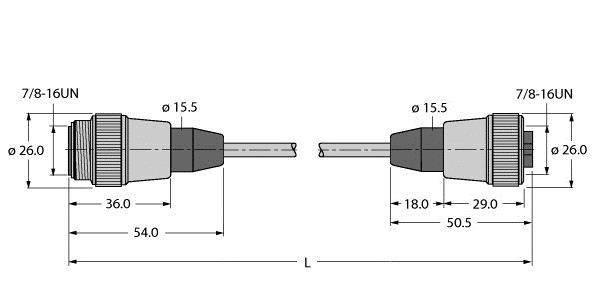 Turck Verbindungsleitung RSM RKM 50-2M