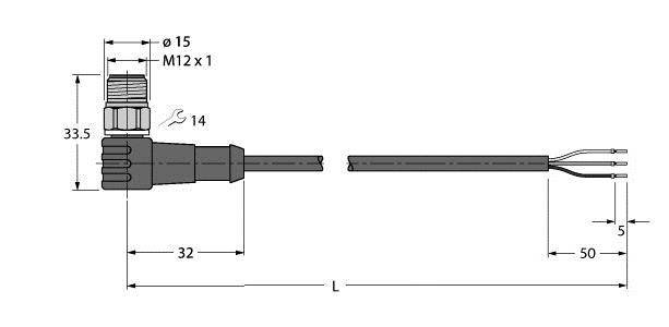 Turck Anschlussleitung WSCV4T-2/TFW