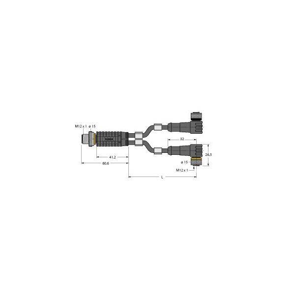 Turck Zweifachverteiler VBRS4.42WKC4T5/5/TXL