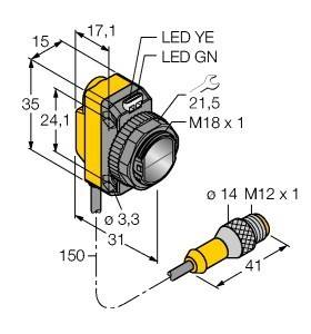 Turck Opto Sensor QS18VP6FF100QPMA