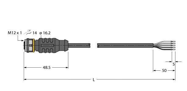 Turck Aktuator- u. Sensorleitung RKC4.5T-P7X2-2/TEL
