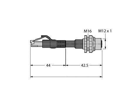 Turck Leitung für Industrial RJ45SFKSDD44162.5M