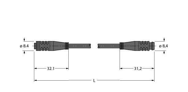 Turck Aktuator- u. Sensorleitung PKG3S-0.3-PSG3S/TEL