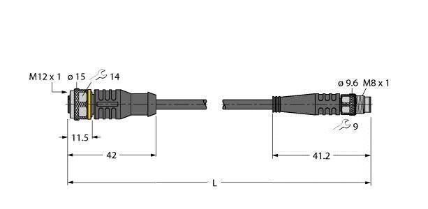 Turck Aktuator- u. Sensorleitung RKC4T-6-PSG3M/TEL
