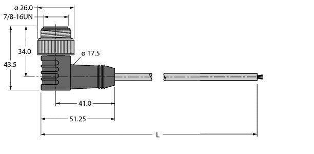 Turck Feldbusleitung WSV-FBY49YE-0.3M/5D
