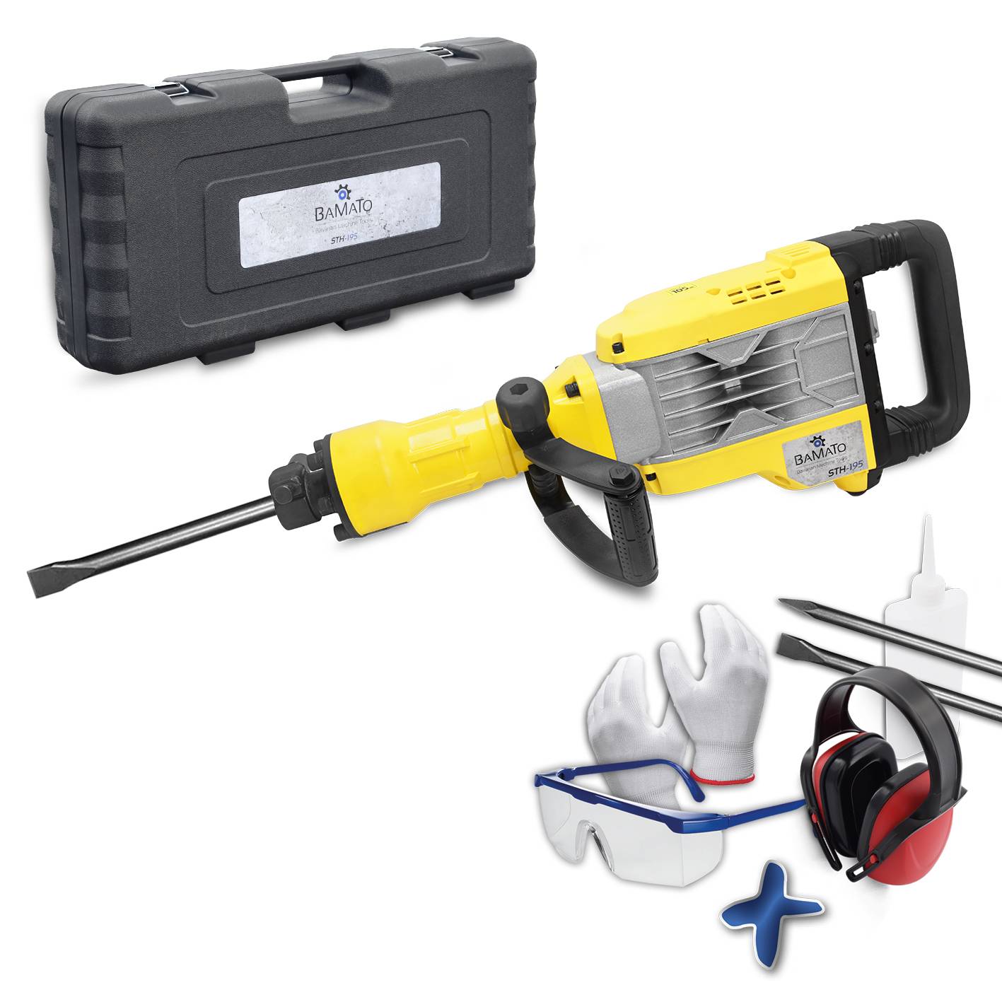 BAMATO Abbruchhammer STH-195 mit 7-tlg. Zubehörset