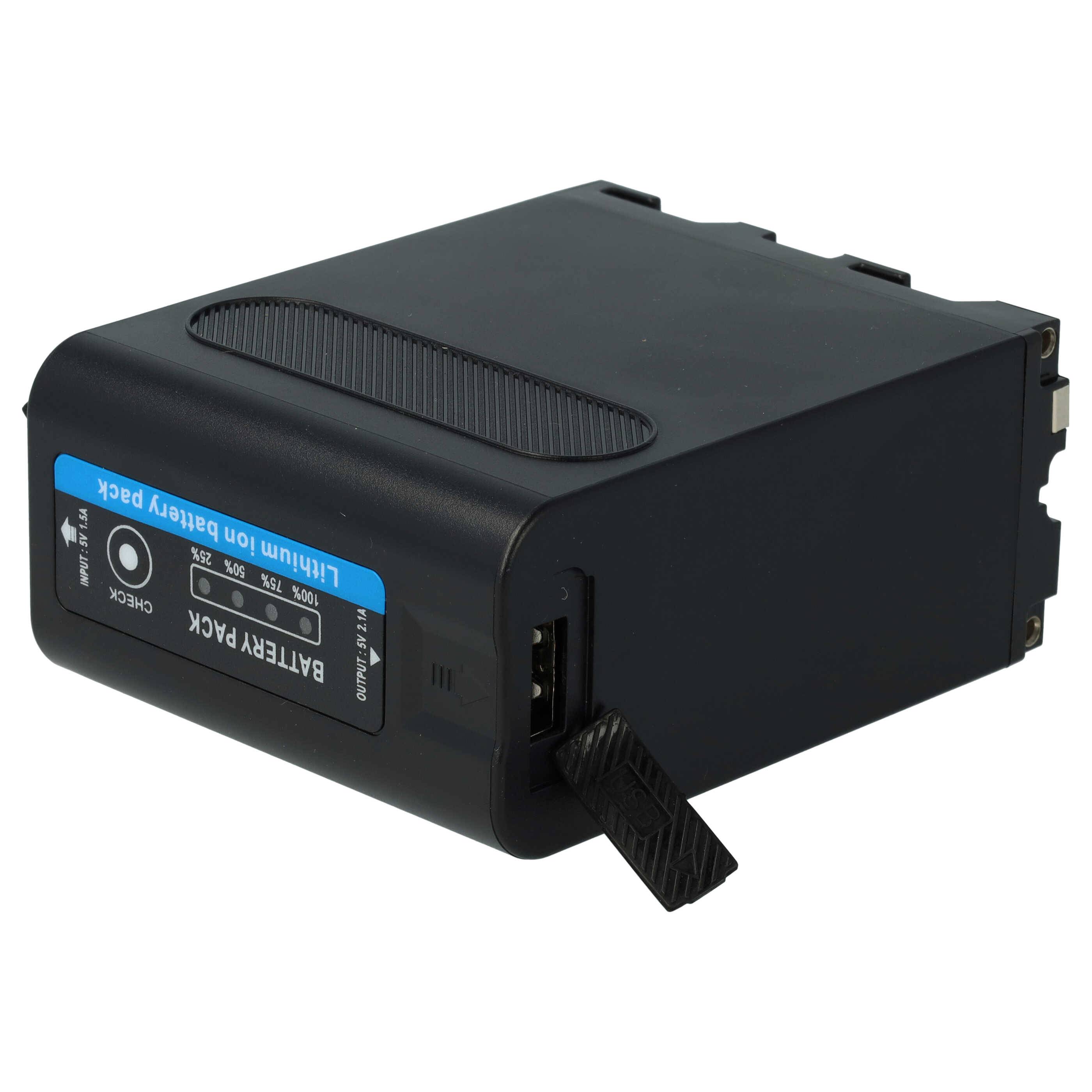 vhbw Akku kompatibel mit Sony CCD-SC5, CCD-SC55, CCD-SC65, CCD-TR1, CCD-TR200, AX2000E Kamera (10400mAh, 7,2V, Li-Ion), USB-C Buchse