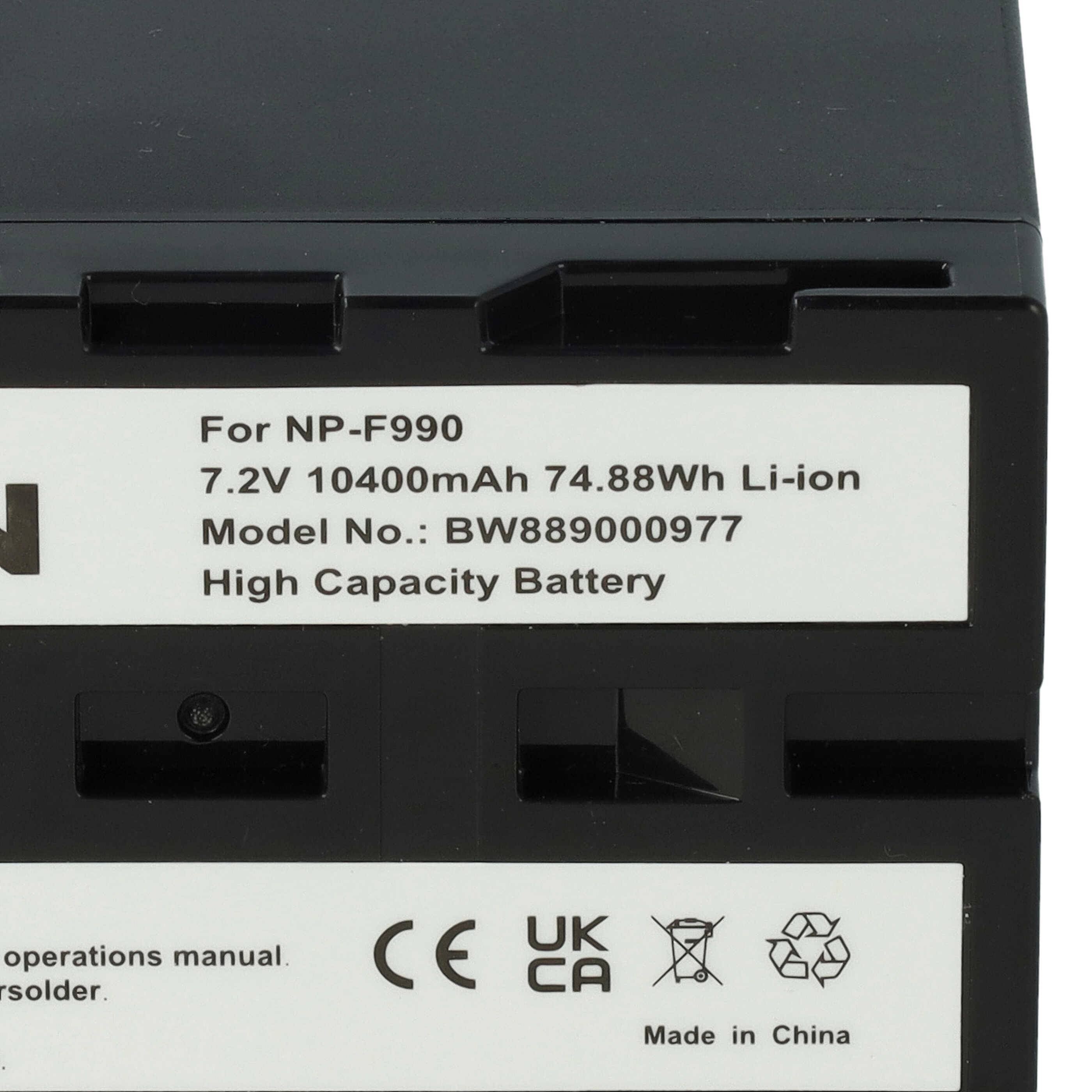 vhbw Akku kompatibel mit Sony CCD-TRV37, CCD-TRV4, CCD-TRV41, CCD-TRV43, CCD-TRV46 Kamera (10400mAh, 7,2V, Li-Ion), USB-C Buchse