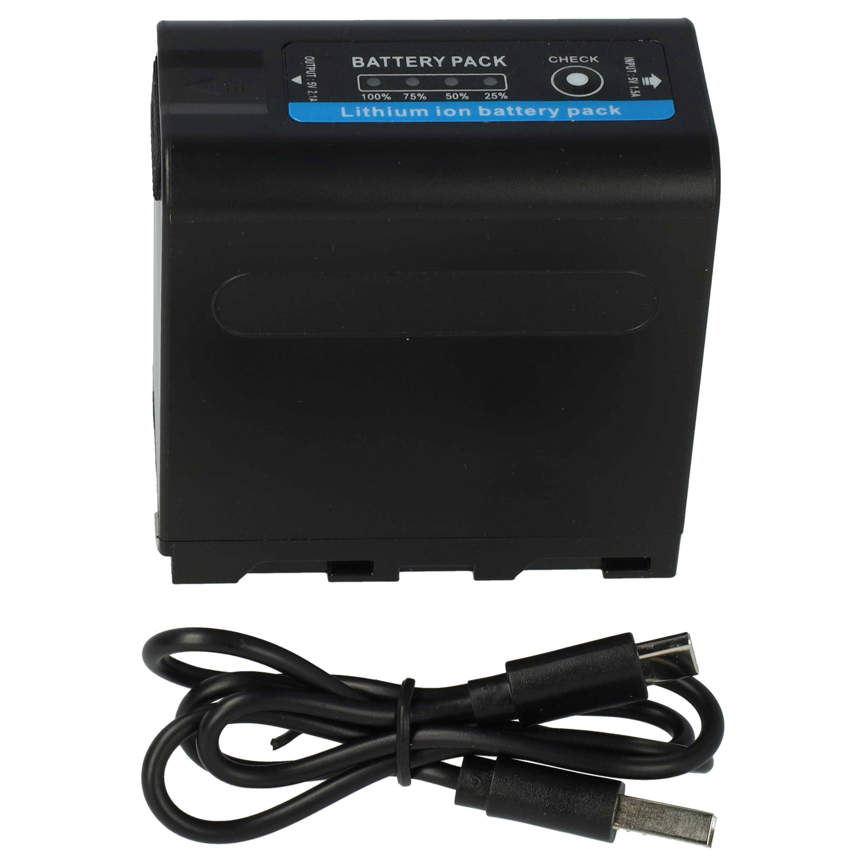 vhbw Akku kompatibel mit Sony DCR-TRV525, DCR-TRV9, DCR-TRV820E, DCR-TRV7, DCR-TRV720 Kamera (7800 mAh, 7,4 V, Li-Ion), USB-C Buchse