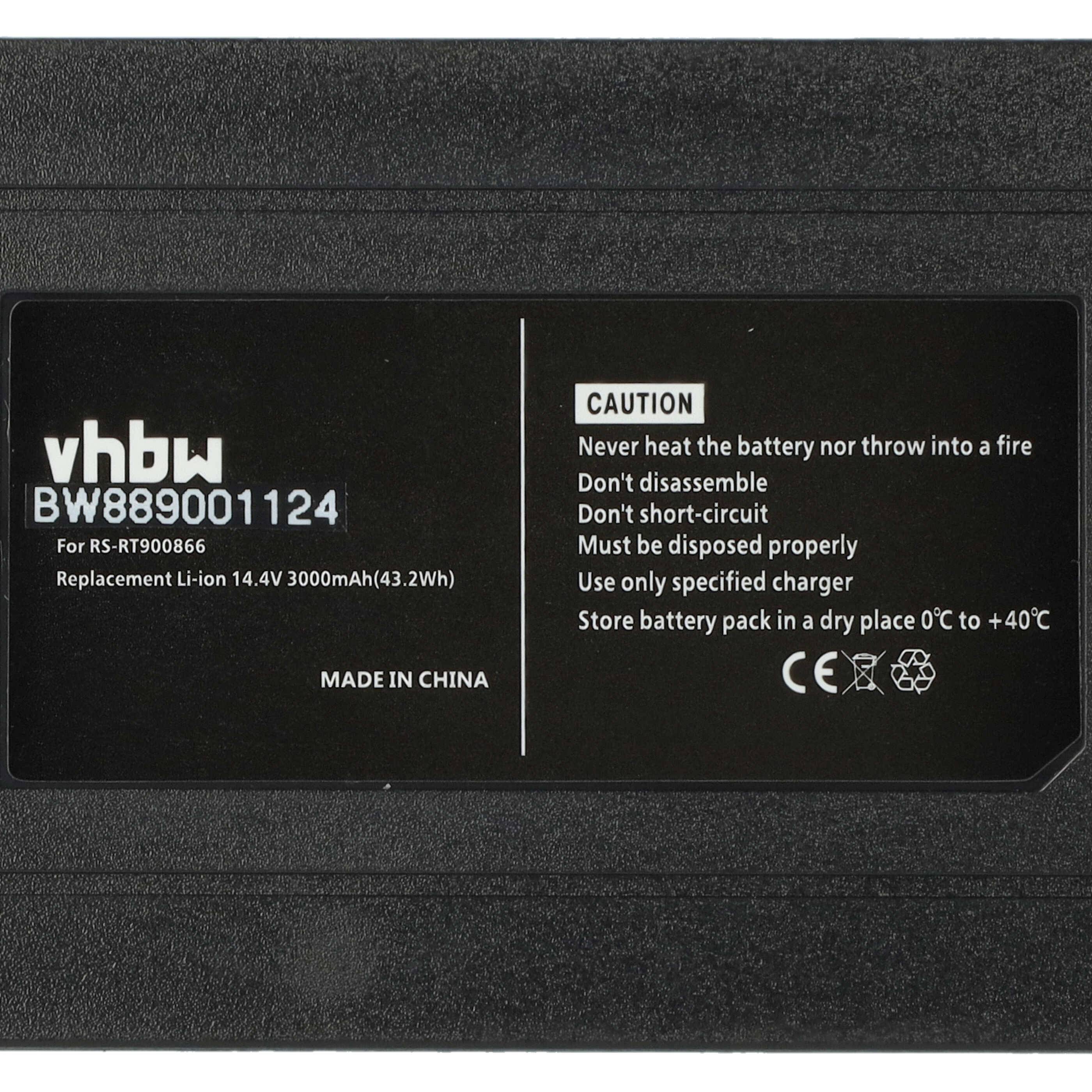 vhbw Akku kompatibel mit Bagotte i7 Saugroboter Schwarz (3000 mAh, 14,4 V, Li-Ion)