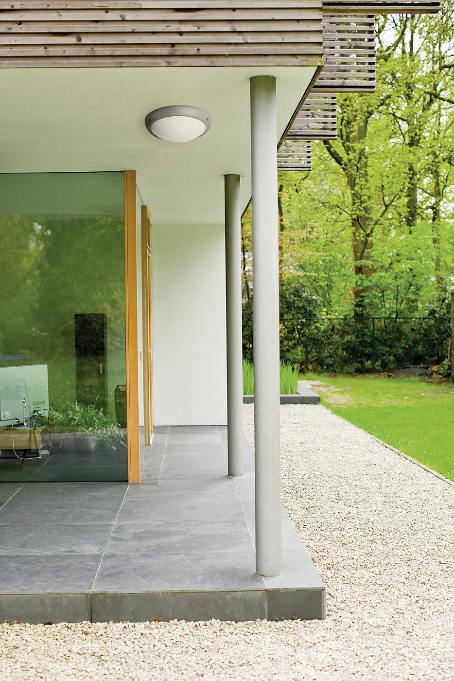 Philips Energiespar Wand-/Deckenleuchte Grau 2x max. 18W E27 H 10,3 cm Ø 32,3 cm