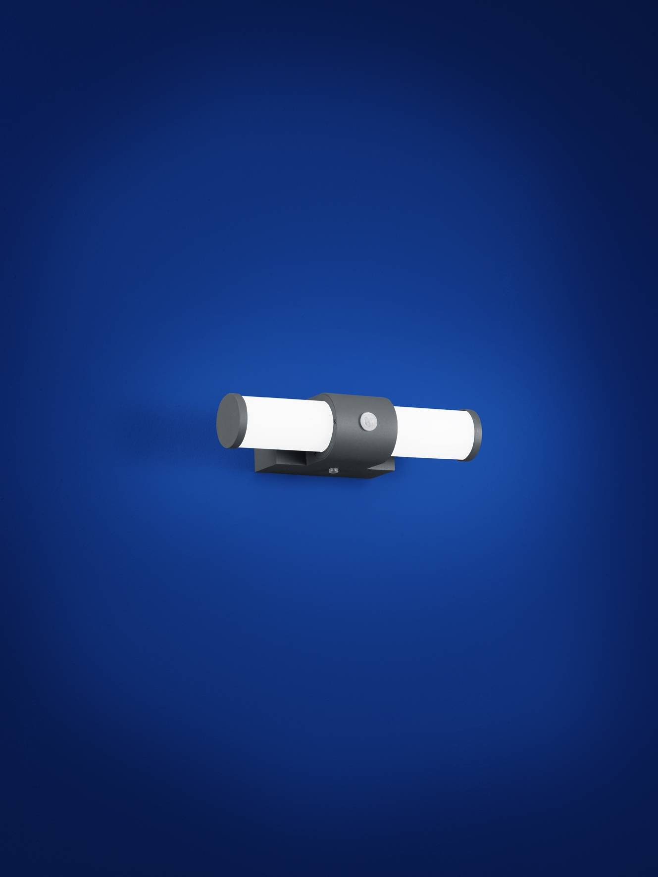 Deutsche LED Wandaußenleuchte Dunkelgrau Bewegungsmelder 430lm IP54 32x8x15cm