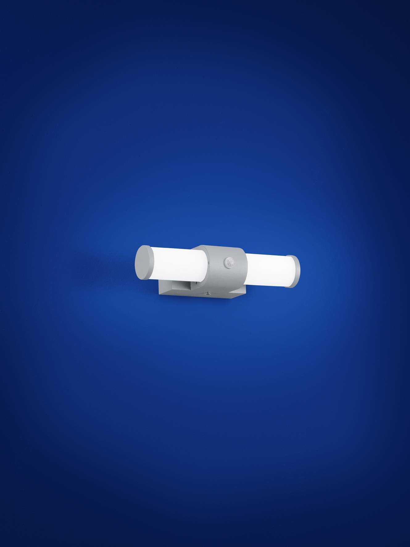 Graue deutsche LED Wandaußenleuchte mit Bewegungsmelder IP54 10W 430lm 8x32x15cm