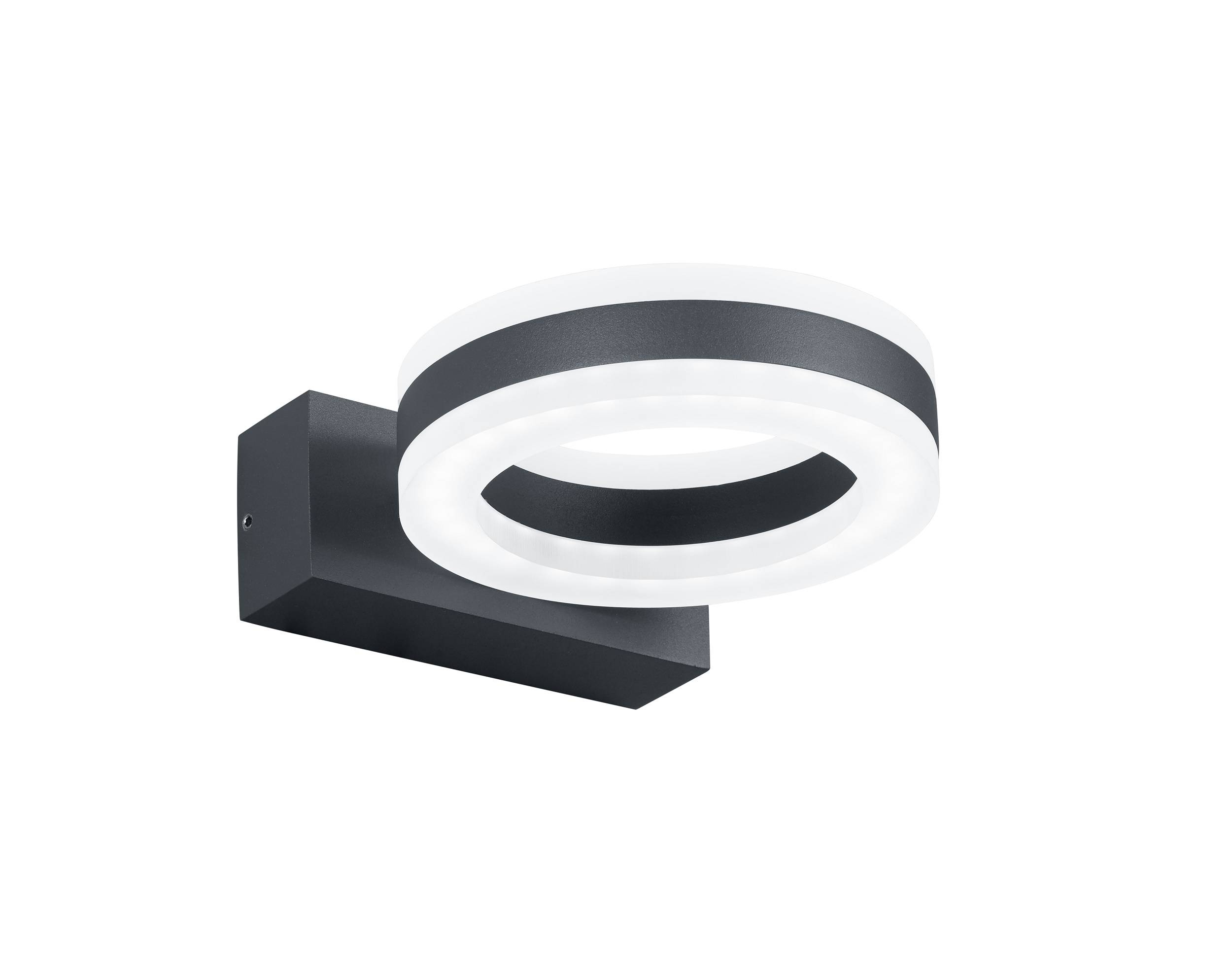 Deutsche LED Wandaußenleuchte IP54 Dunkelgrau 12W 730lm Warmweiss