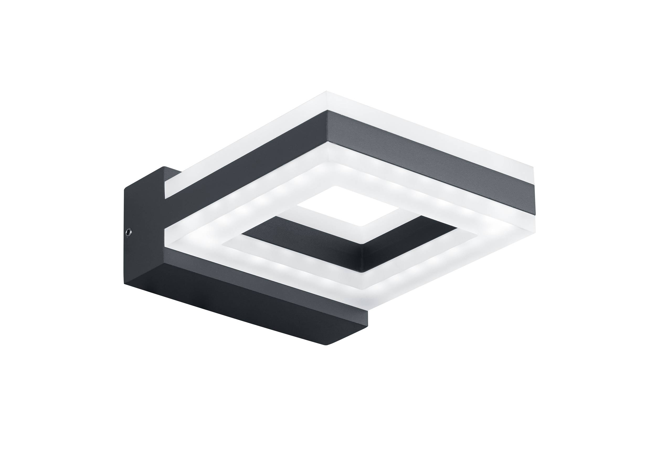 Deutsche LED Wandaußenleuchte IP54 Dunkelgrau 12W 730lm Warmweiss Eckig
