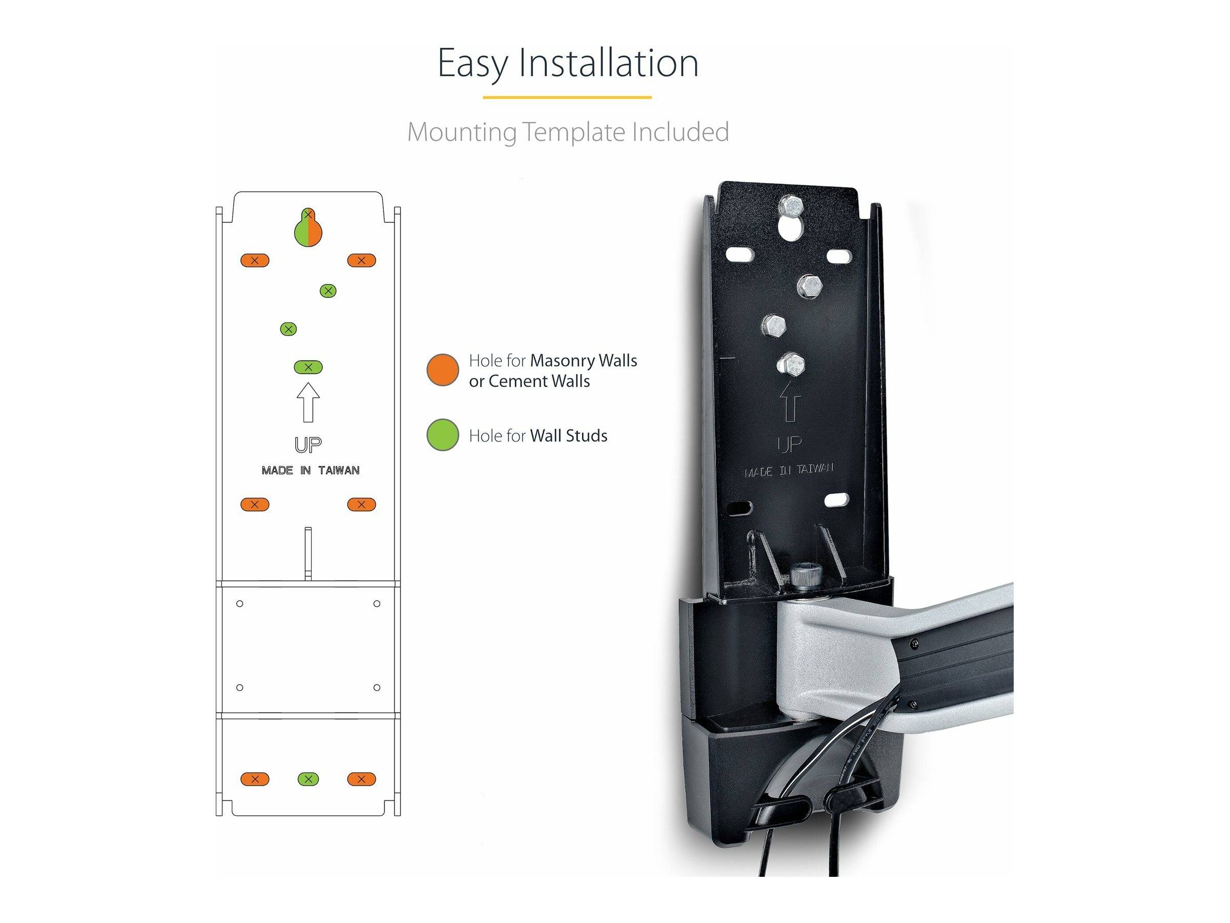 StarTech.com Articulating TV Wall Mount, VESA Wall Mount Supports 65 inch/99lb/Flat/Curved TVs, Retractable Low Profile Wall Mount TV Bracket