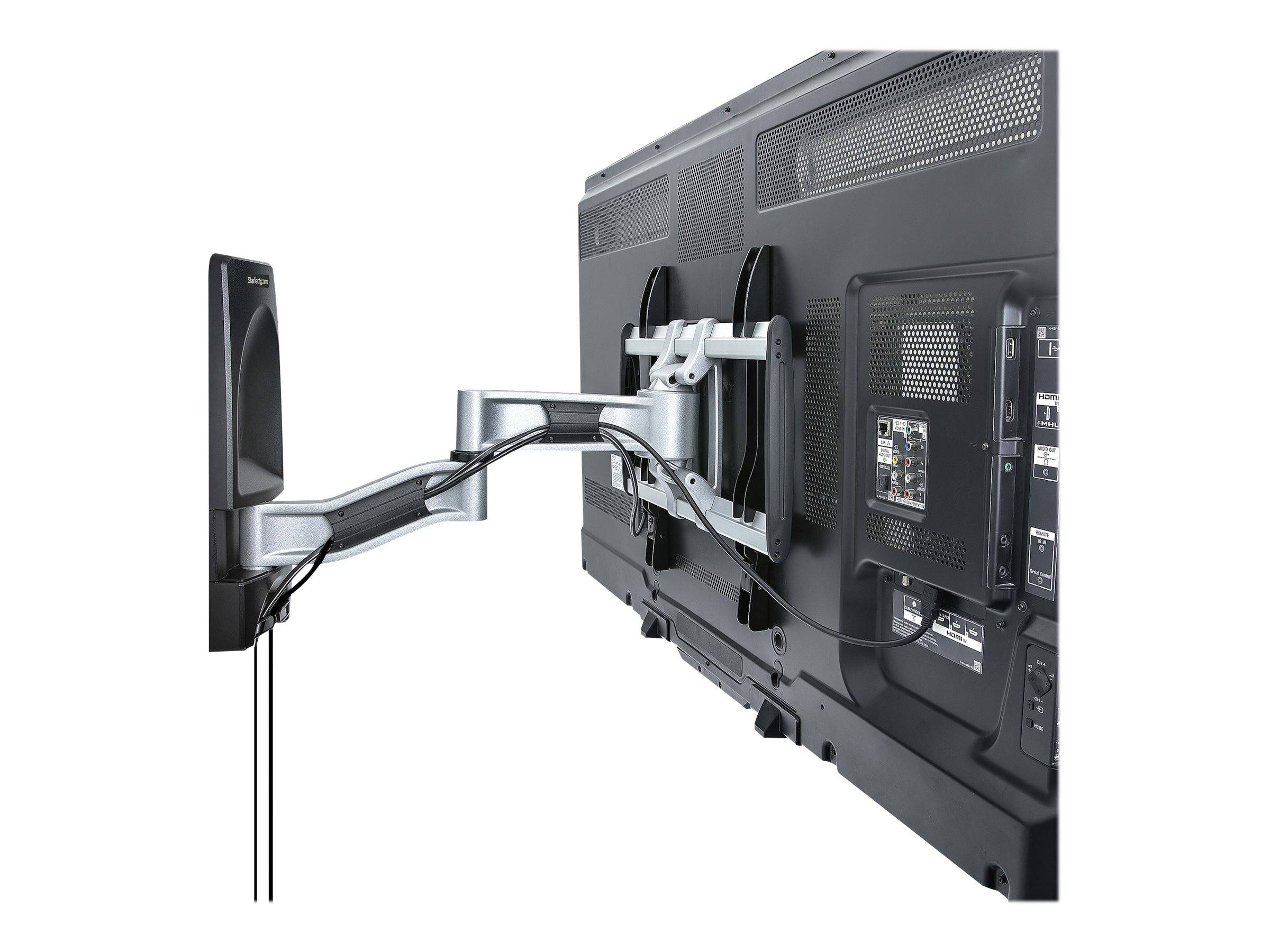 StarTech.com Articulating TV Wall Mount, VESA Wall Mount Supports 65 inch/99lb/Flat/Curved TVs, Retractable Low Profile Wall Mount TV Bracket