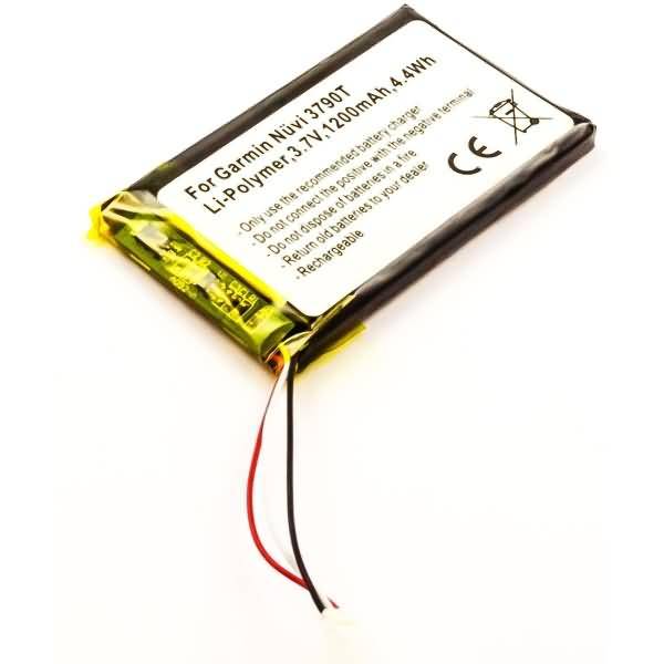Akku für Garmin nüvi 2595LMT Li-Pol 3,7 Volt 1200 mAh schwarz