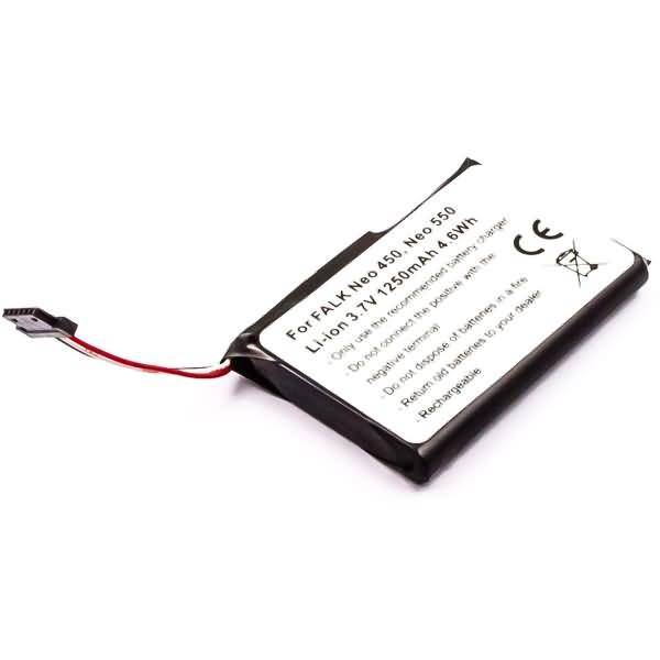 Akku für Falk Neo 550 Li-Ion 3,7 Volt 1250 mAh schwarz