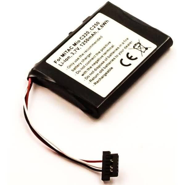 Akku für Becker SJM120 Li-Ion 3,7 Volt 1250 mAh schwarz