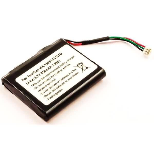 Akku für Tomtom Via 1505 Li-Ion 3,7 Volt 900 mAh schwarz