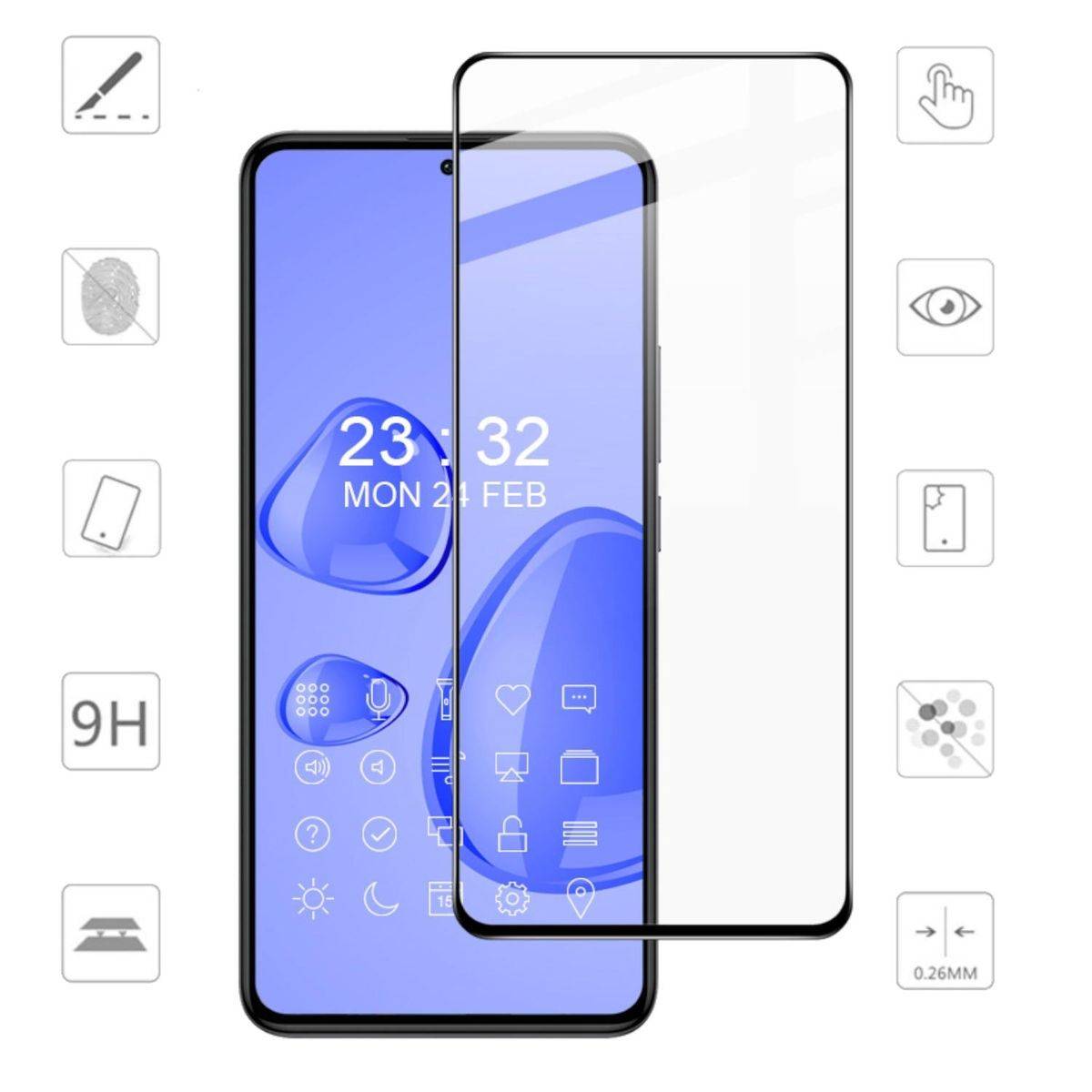 Für Xiaomi Poco F5 3D Premium 0,3 mm H9 Hart Glas Schwarz Folie Schutz Hülle Zubehör Neu
