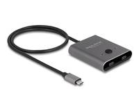Delock Switch 2 to 1 - Hub - bidirektional, 8K, 10 Gbps - 2 x USB-C (Power Delivery)