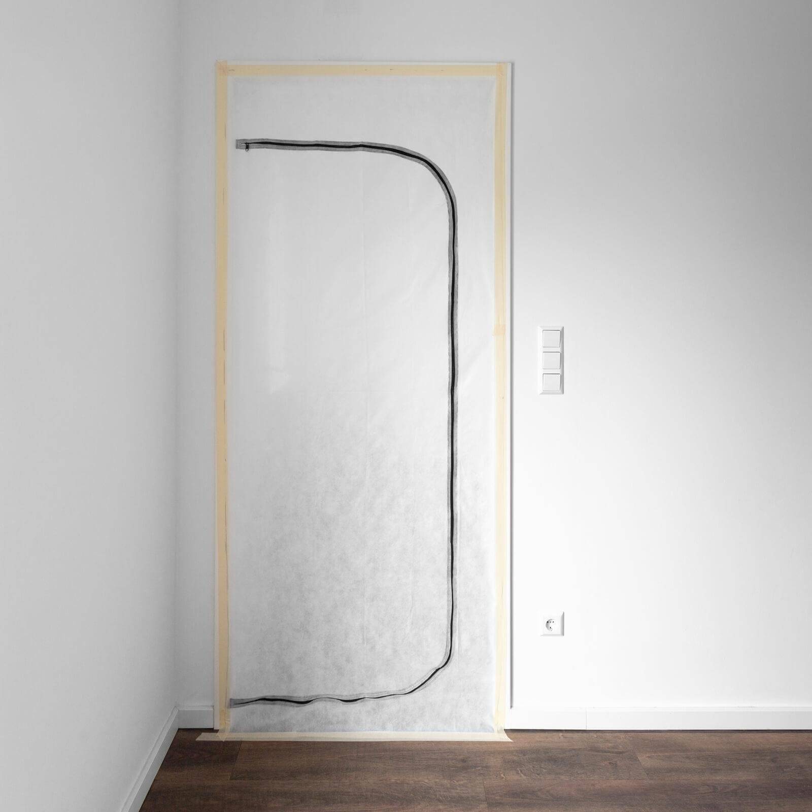 Vlies Staubschutztür mit Reißverschluss