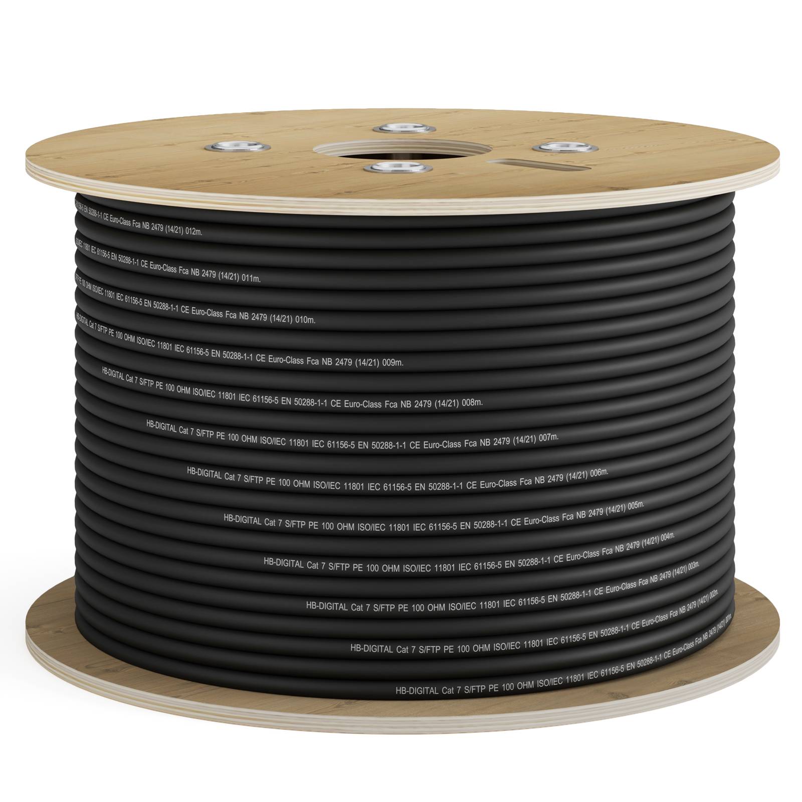 hb-digital 250m Netzwerkkabel CAT 7 Outdoor max. 1000 MHz S/FTP PE AWG23 PoE