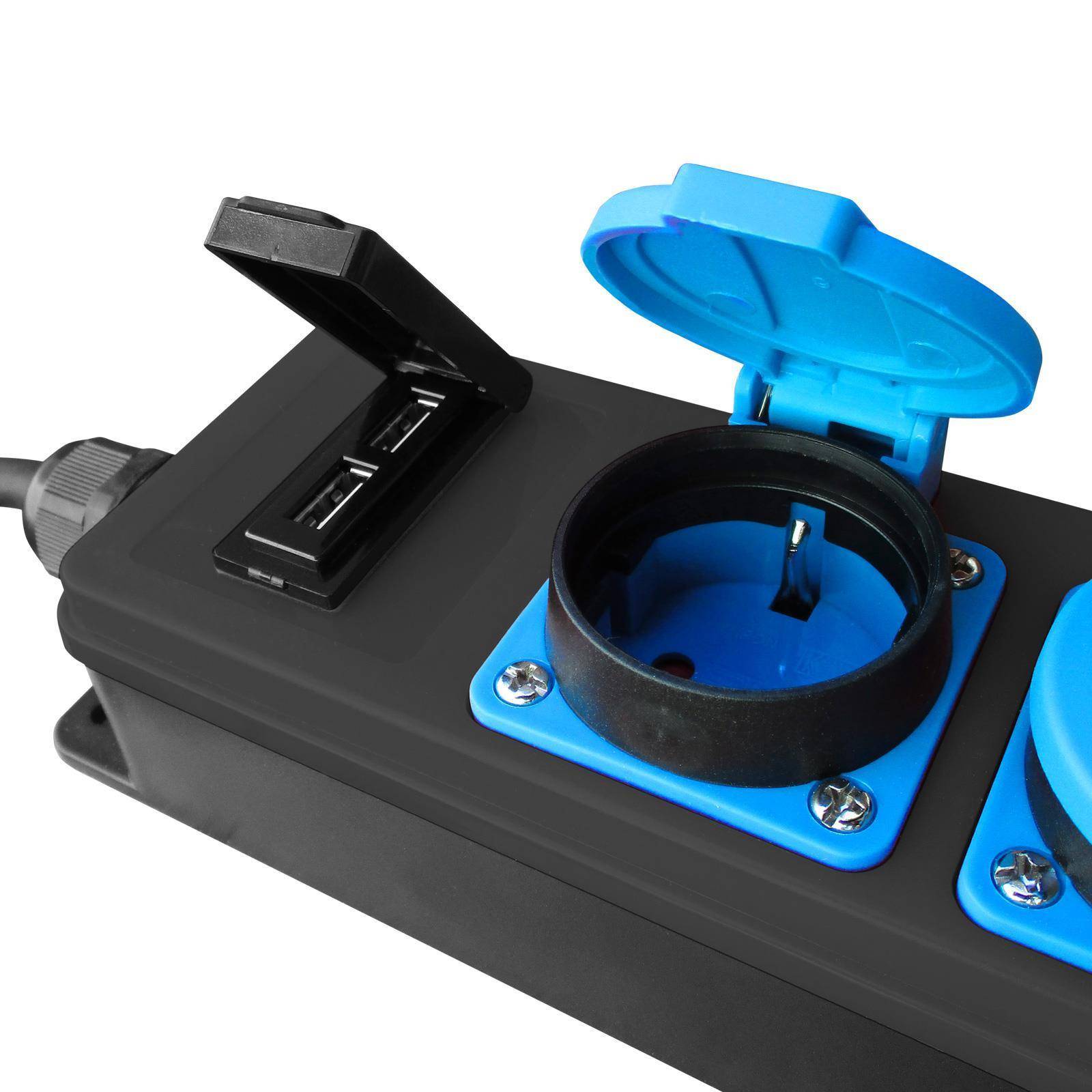 Mobiler Stromzähler für Ihr Balkonkraftwerk MID Stromzähler PH10 mit 4-fach Verteilersteckdosenleiste und USB