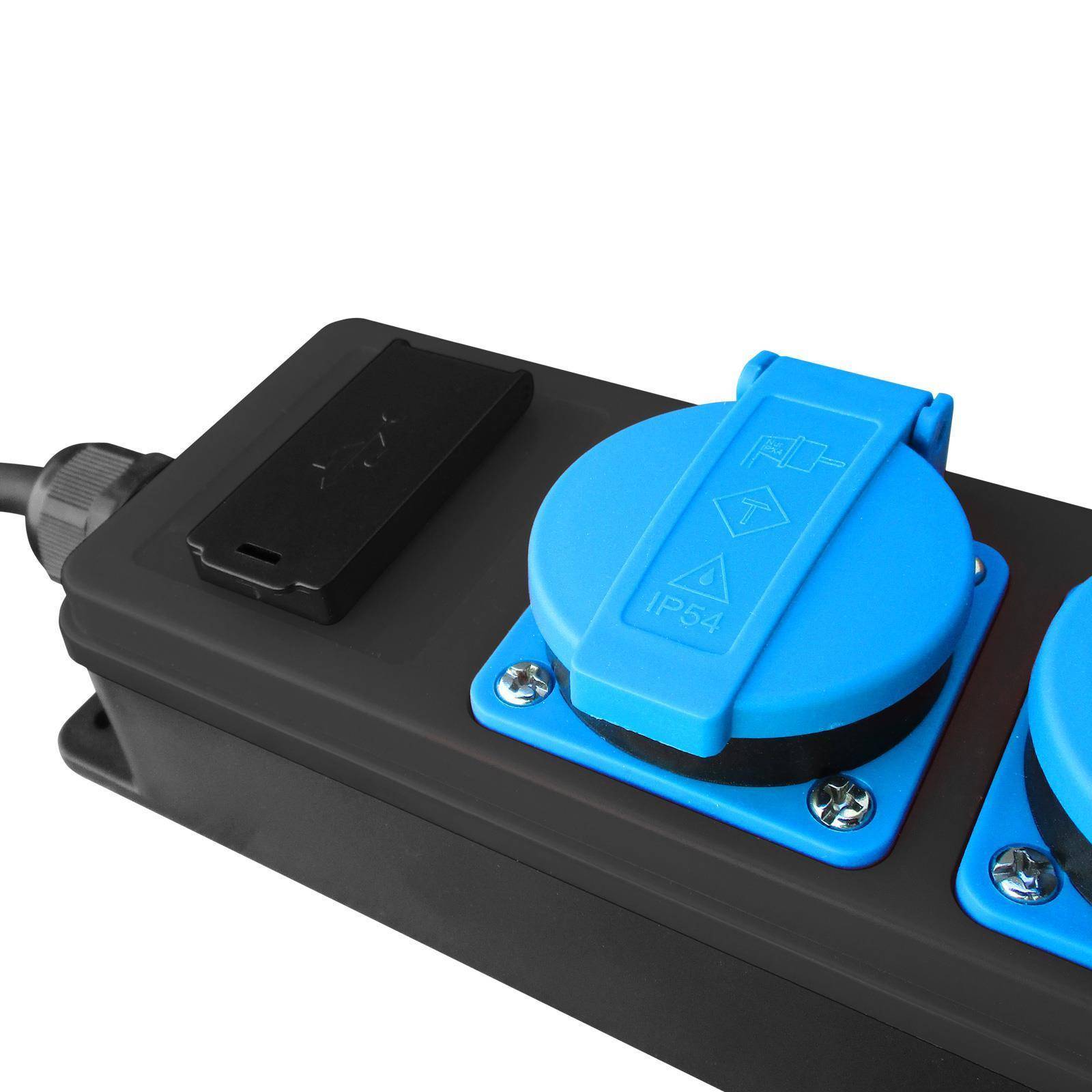 Mobiler Stromzähler für Ihr Balkonkraftwerk MID Stromzähler PH10 mit 4-fach Verteilersteckdosenleiste und USB