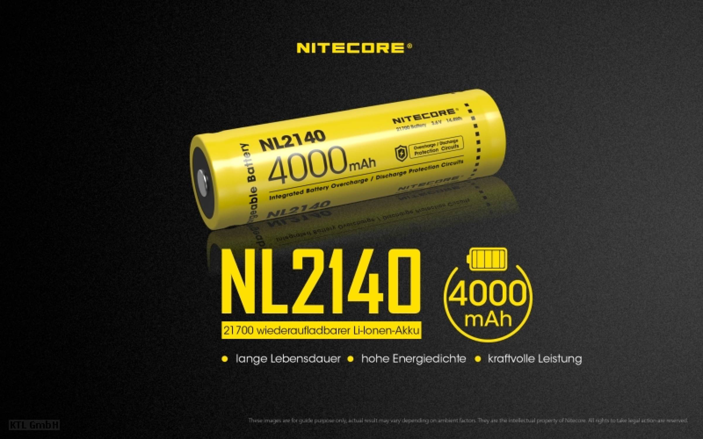 Nitecore Li-​Ion Akku 21700 - 4000mAh - NL2140