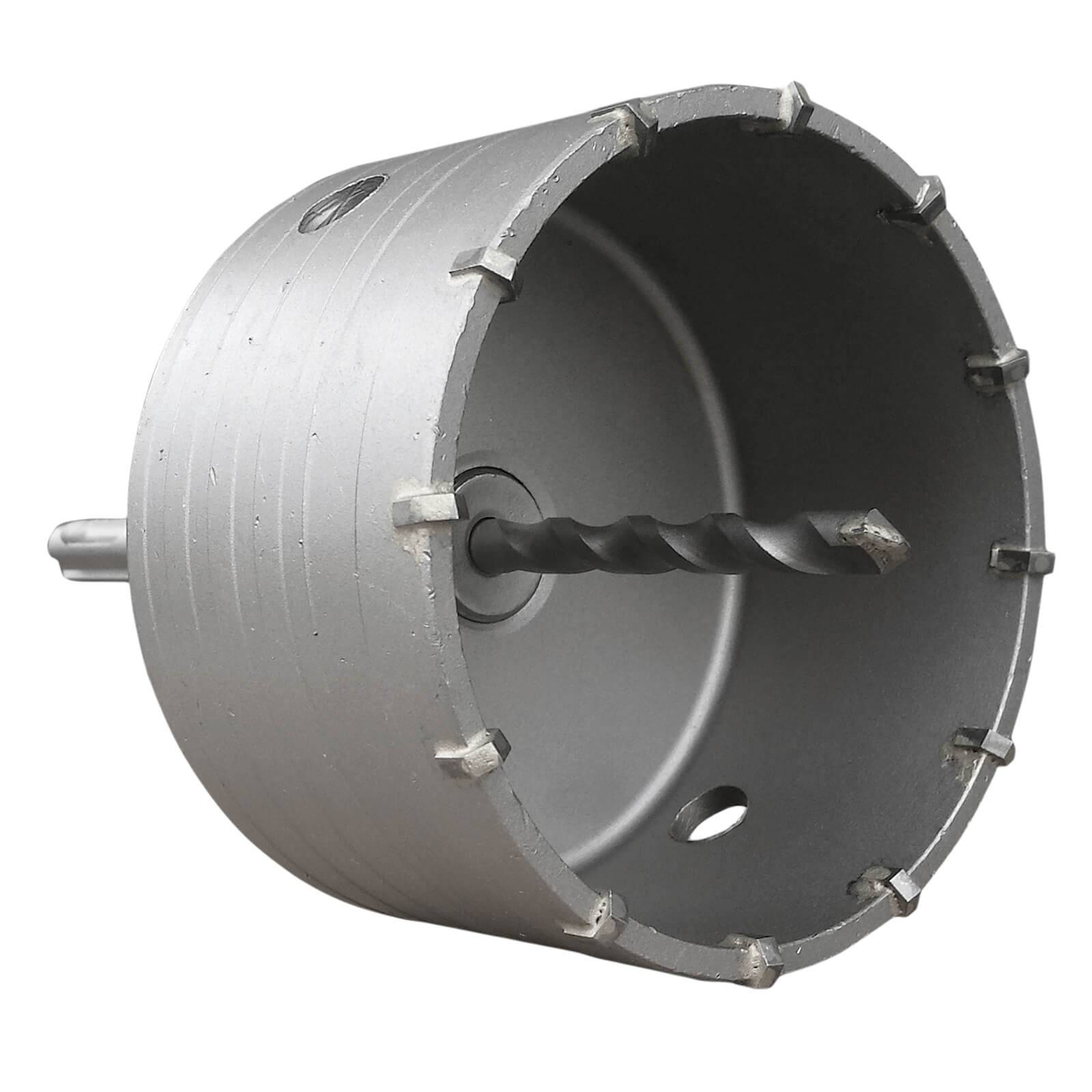 Lochsäge-Bohrbit mit großem rundem Metallschneidekopf und zentriertem spiralförmigem Pilotbit