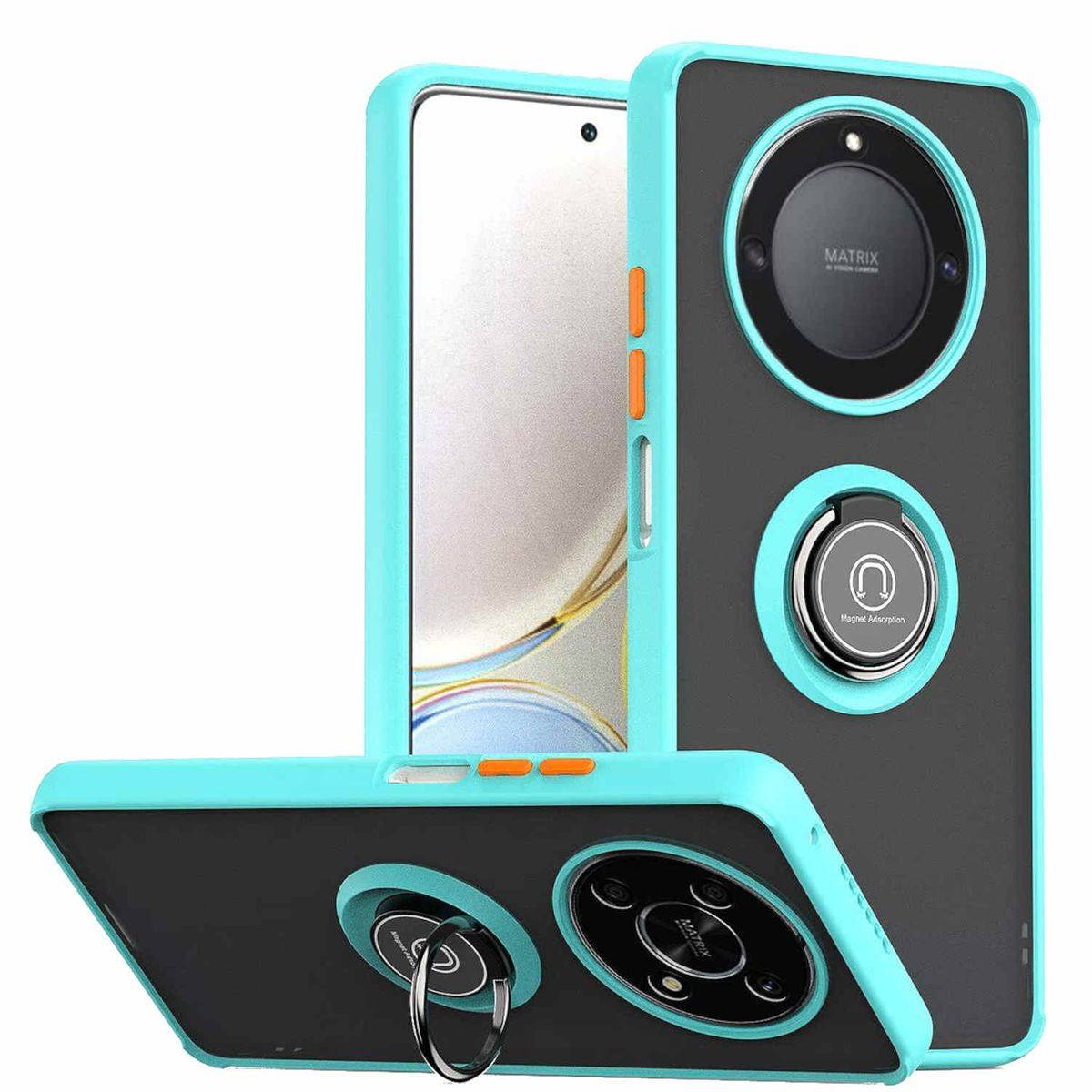 Für Honor Magic 5 Lite TPU / PC Design Ring Magnet Cover Handy Tasche