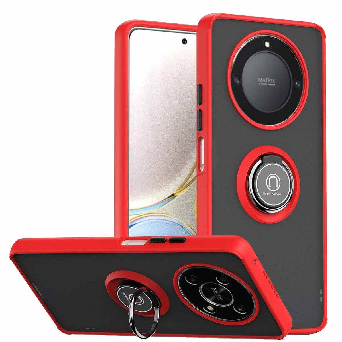 Für Honor Magic 5 Lite / X9a TPU / PC Design Ring Magnet Cover Handy Tasche